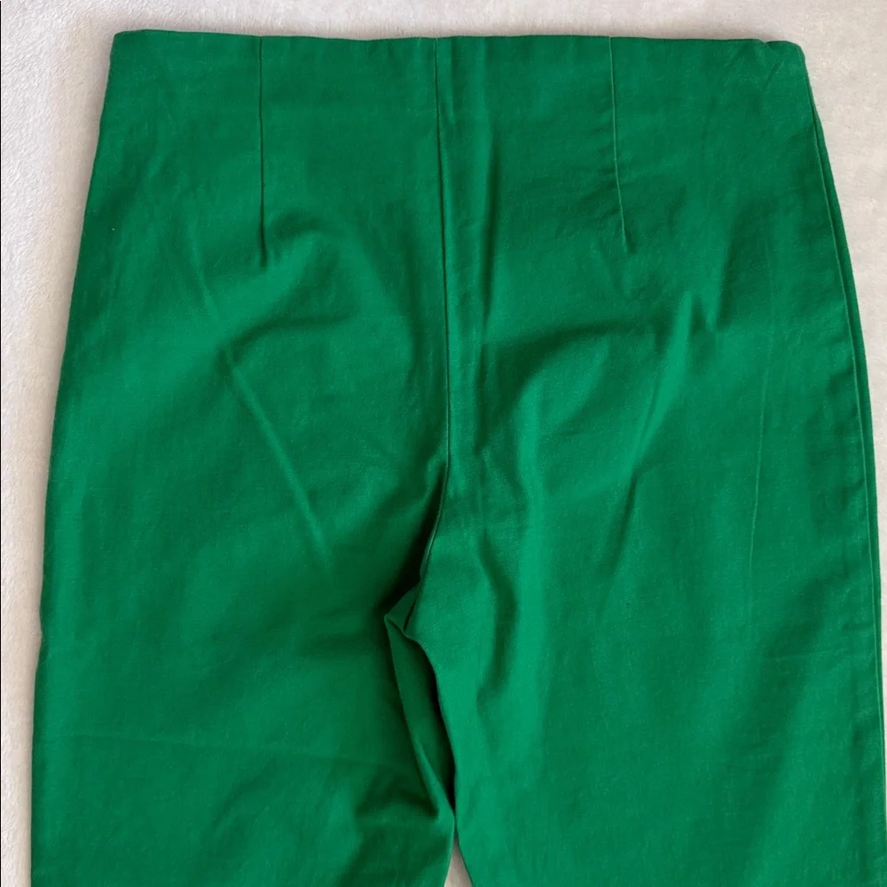 Frances Valentine | Petrie Side Zip Back Slit Stretch Cotton Crop Pant Green (2) - Picture 11 of 14